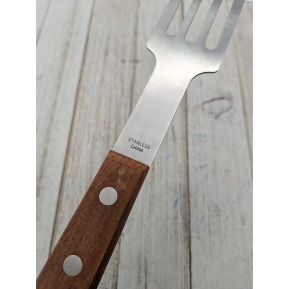 Stainless Steel Cake Brownie Spatula #1 Server Wood Handle 10" - Picture 7 of 9